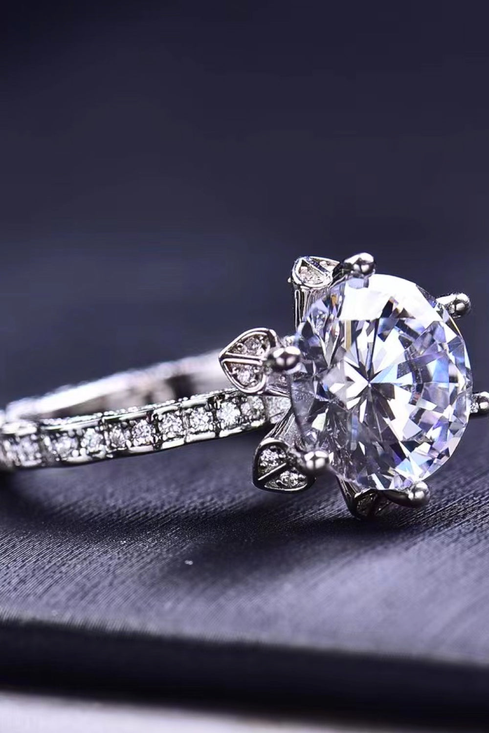 5 Carat Moissanite Ring with Heart Halo