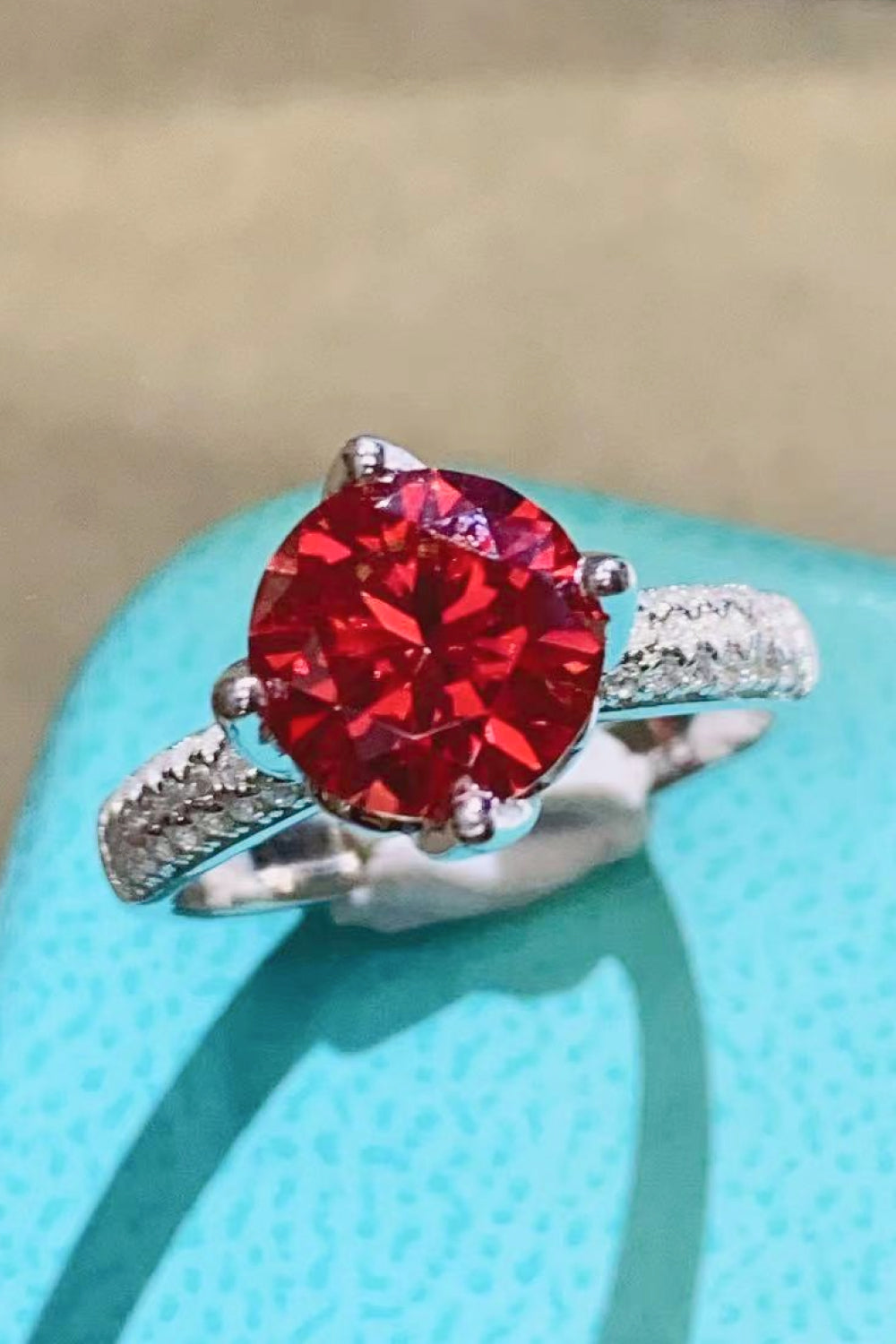 2 Carat 4-Prong Moissanite Phoenix Fire RIng