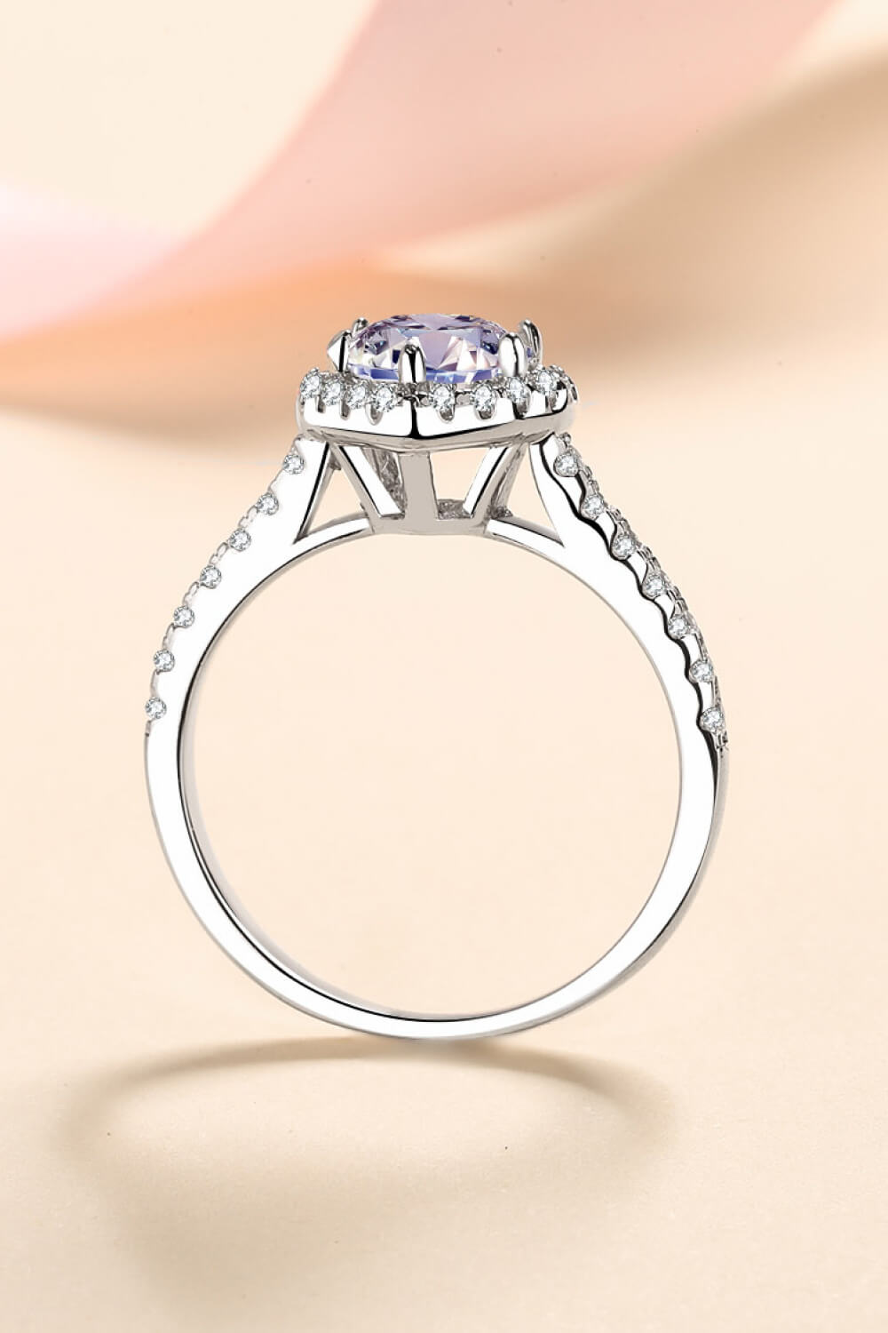 1 Carat Moissanite Heart-Halo Ring