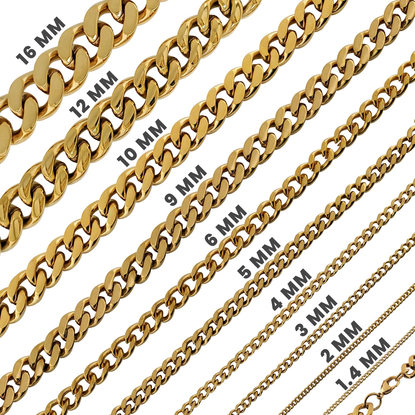 18K GOLD FILLED 1MM CUBAN CHAIN