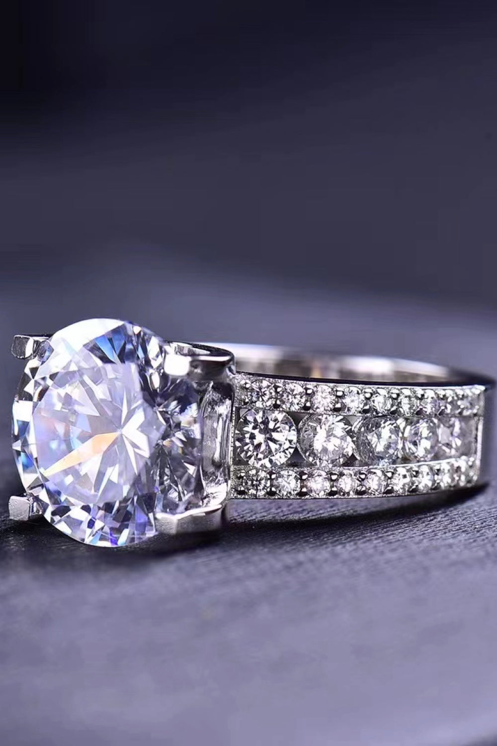 5 Carat 3-Row Moissanite Ring