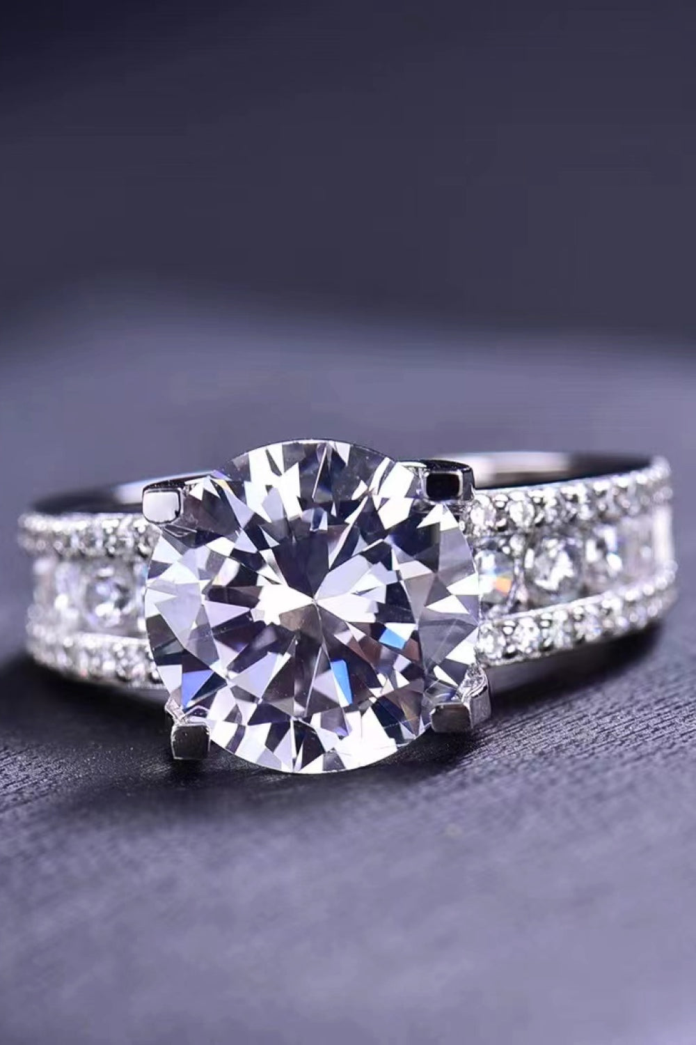 5 Carat 3-Row Moissanite Ring