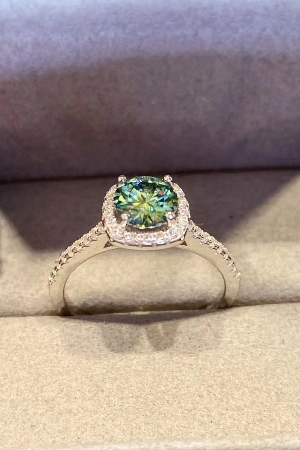 3 Carat Turquoise Moissanite Cluster Ring