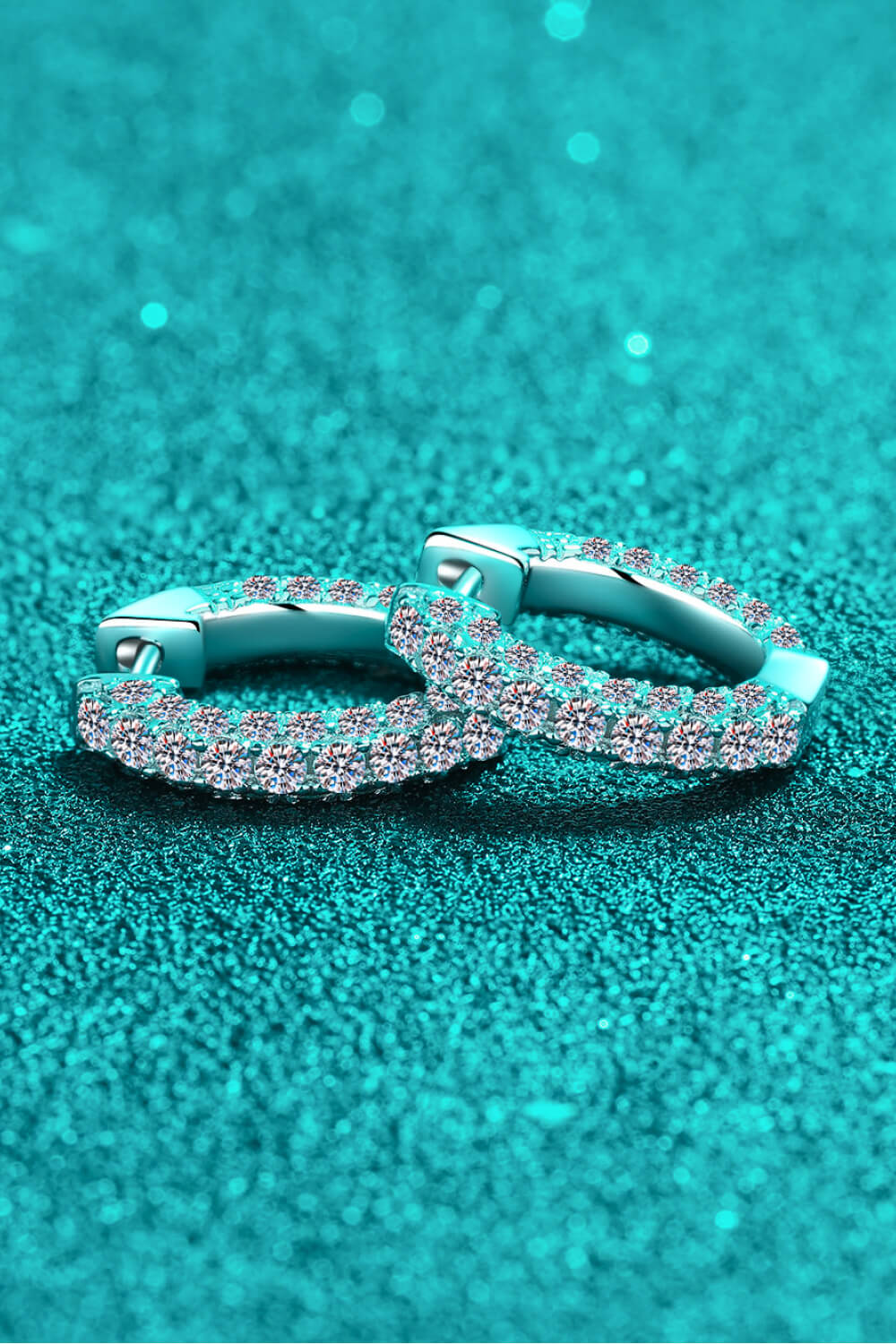 Cluster Moissanite Huggie Earrings