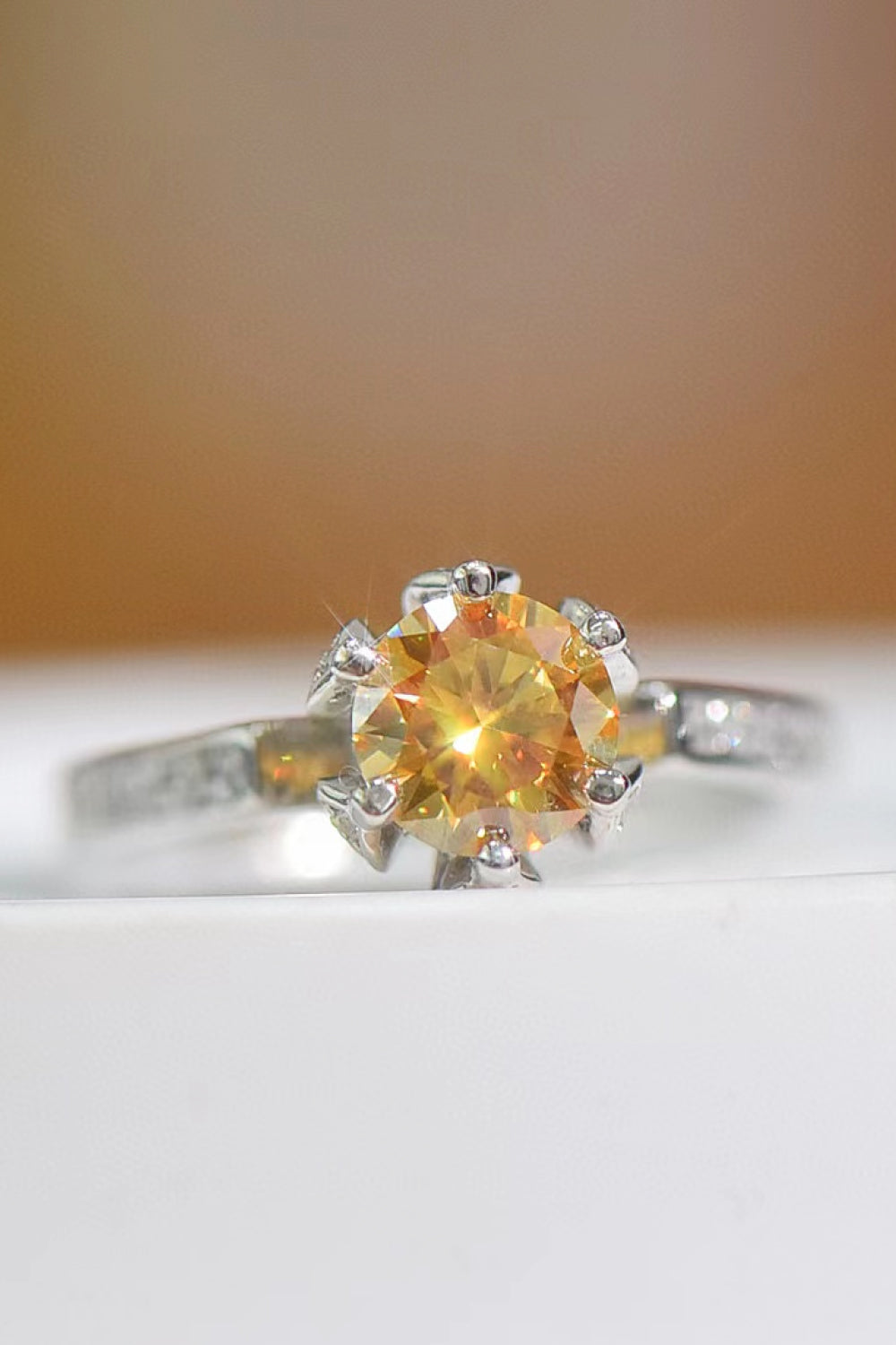 Studded Prong 2 Carat Moissanite Ring