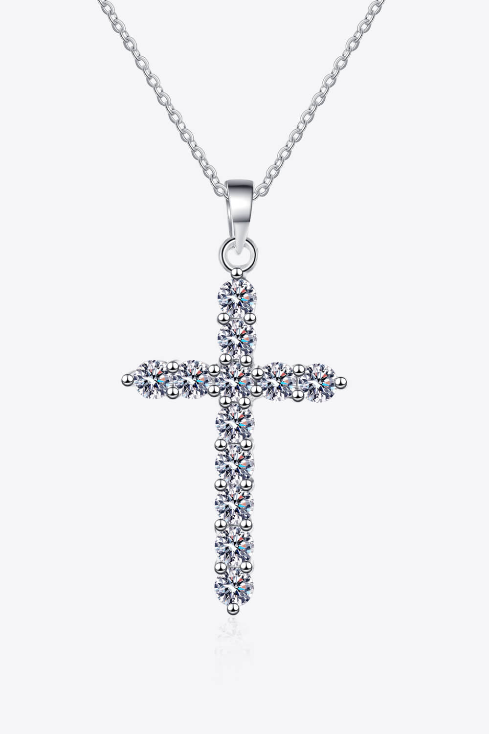 Cluster Cross Moissanite Necklace