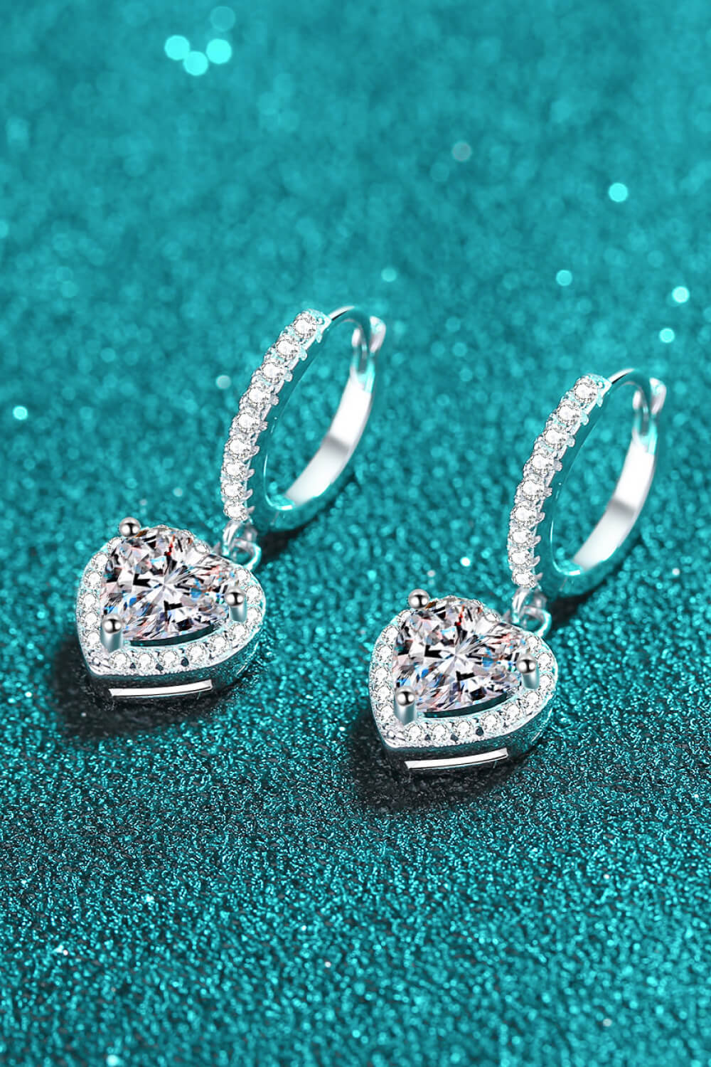 Classic Heart Moissanite Drop Earrings