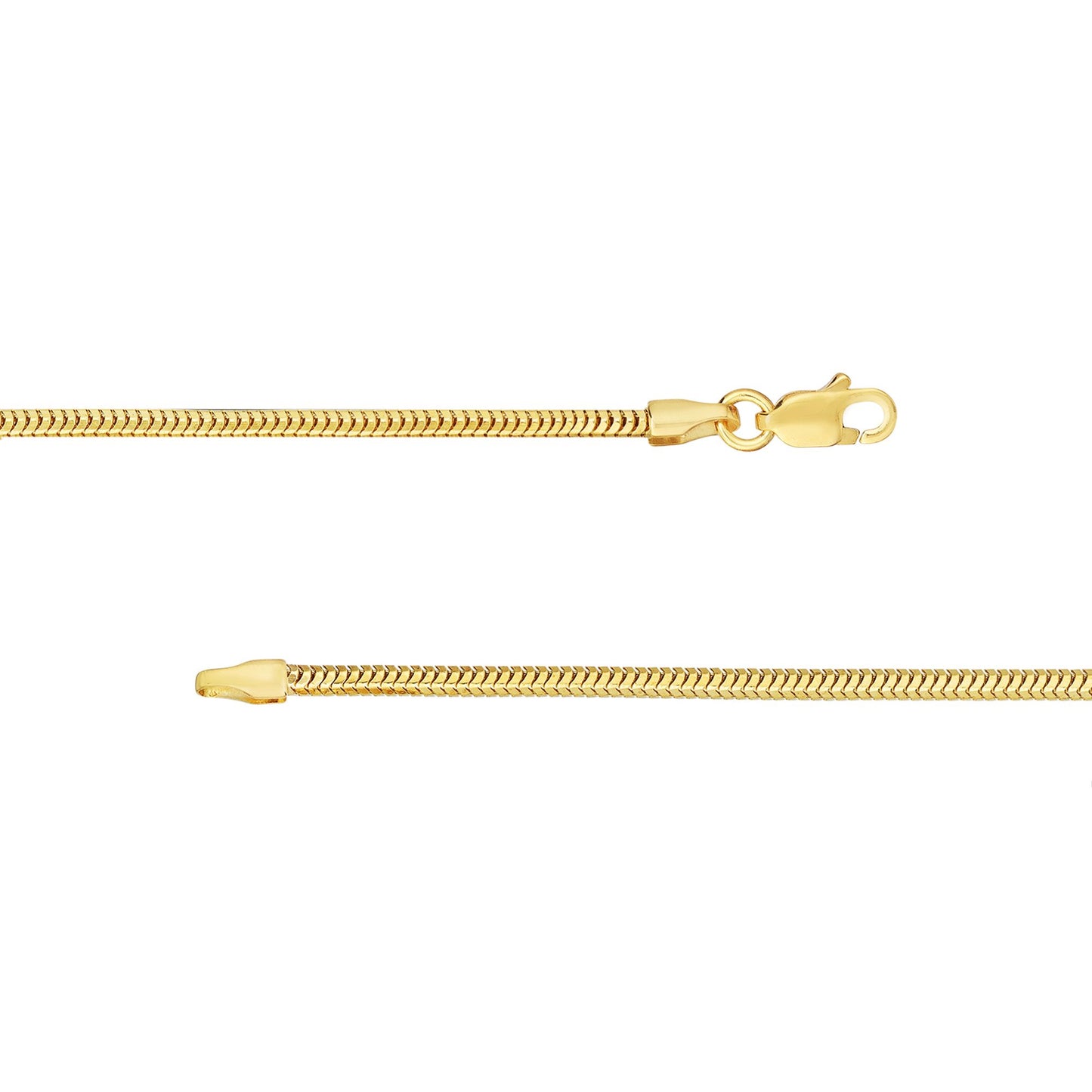 18K GOLD FILLED 1MM SMOOTH SNAKE BOX CHAIN