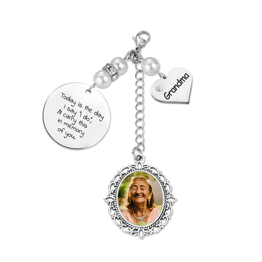 Customized Photo Charm for Bridal Bouquet