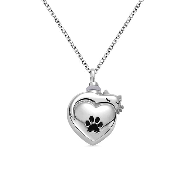 Engraved Pet Urn Cremation Necklace Sterling Silver 925