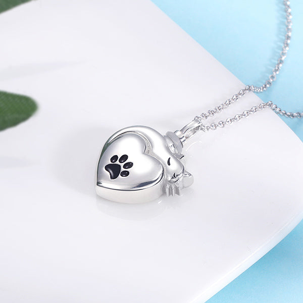 Engraved Pet Urn Cremation Necklace Sterling Silver 925