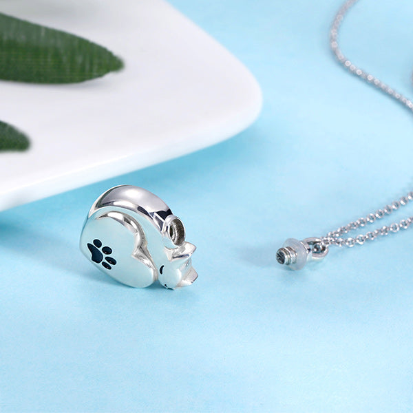 Engraved Pet Urn Cremation Necklace Sterling Silver 925