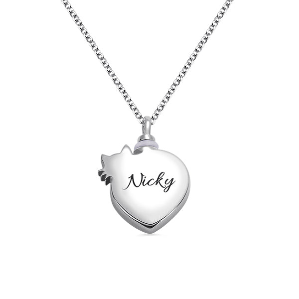 Engraved Pet Urn Cremation Necklace Sterling Silver 925