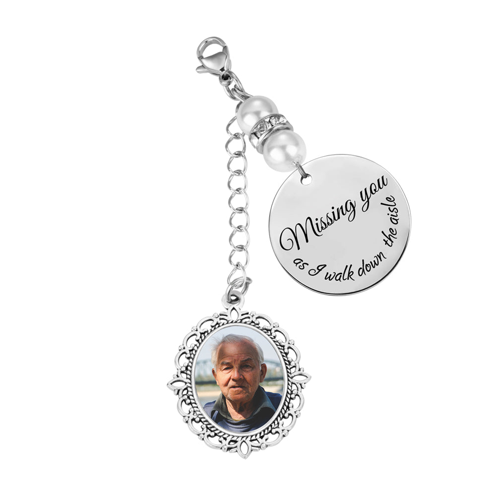 Customized Photo Charm for Bridal Bouquet