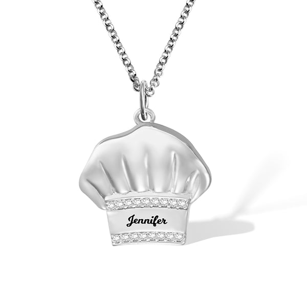 Silver 925 Necklace, Custom Chef Hat Necklace