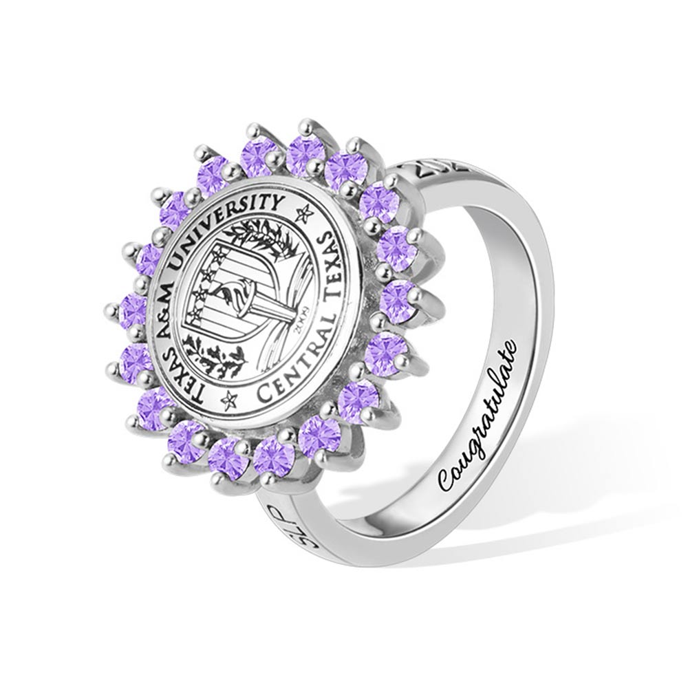 Sterling Silver Custom Engraved Graduation Ring