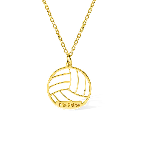 Personalized Name Volleyball Pendant Necklace, Stainless Steel  Custom Team Jewelry, Sport Mom Gift, Gift for Volleyball Player/Sports Lover