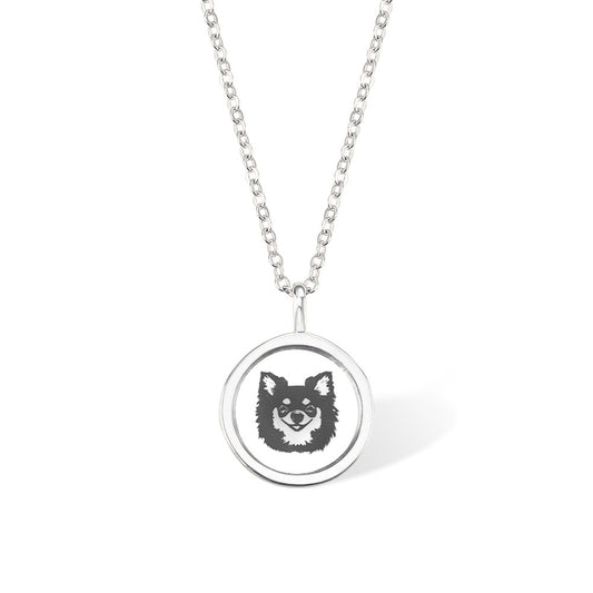 Sterling Silver 925 Pet Keepsakes with Portrait, Custom Pet Portrait Necklace, Personalized Photo Pet Necklace for Dog & Cat, Gift for Pet Lover