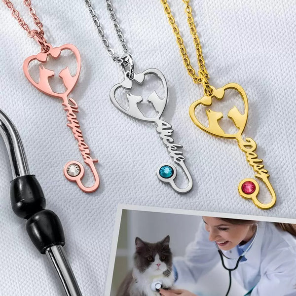 Sterling Silver 925 Necklace, Personalized Veterinary Necklace