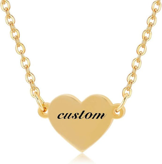 Dainty Heart Necklace Curb Chain