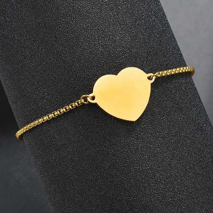 Pull String Custom Engraved Heart Bracelet