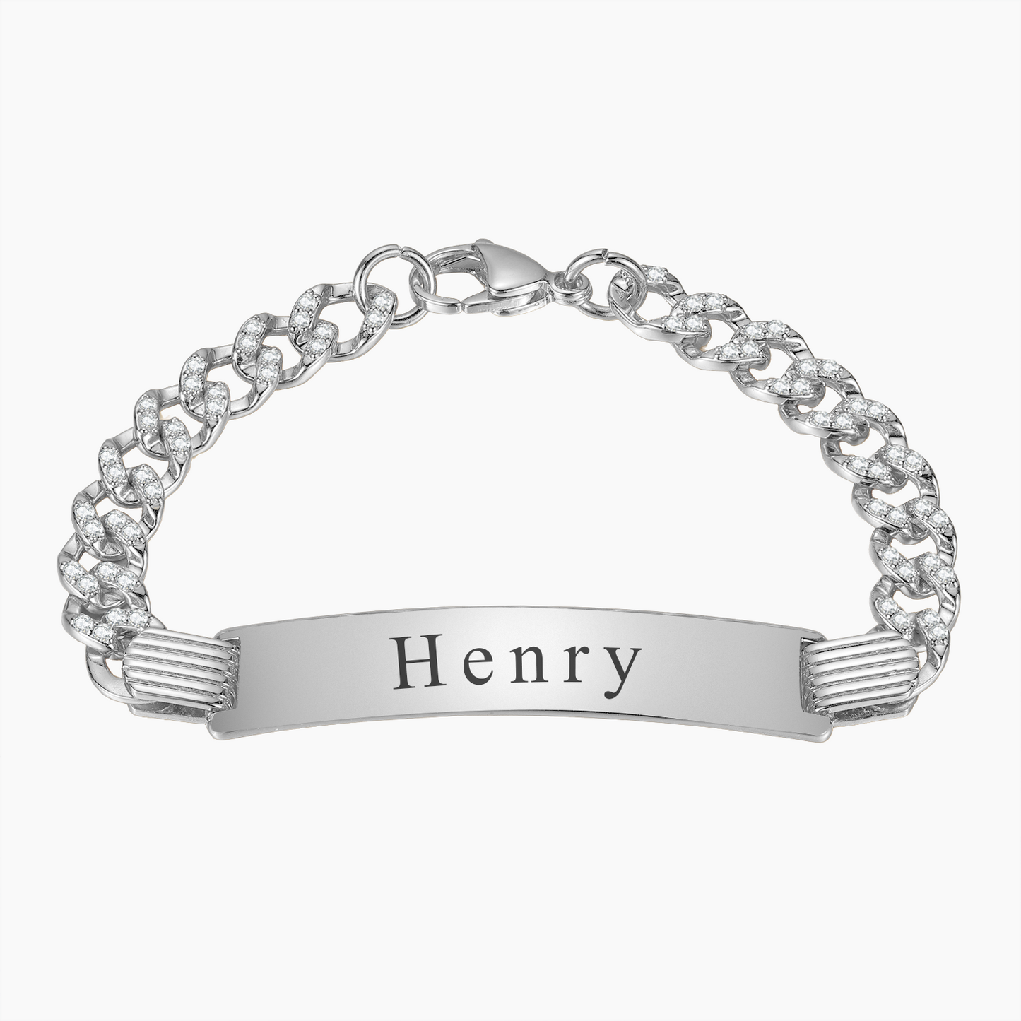 Diamond Cuban Link ID Bracelet