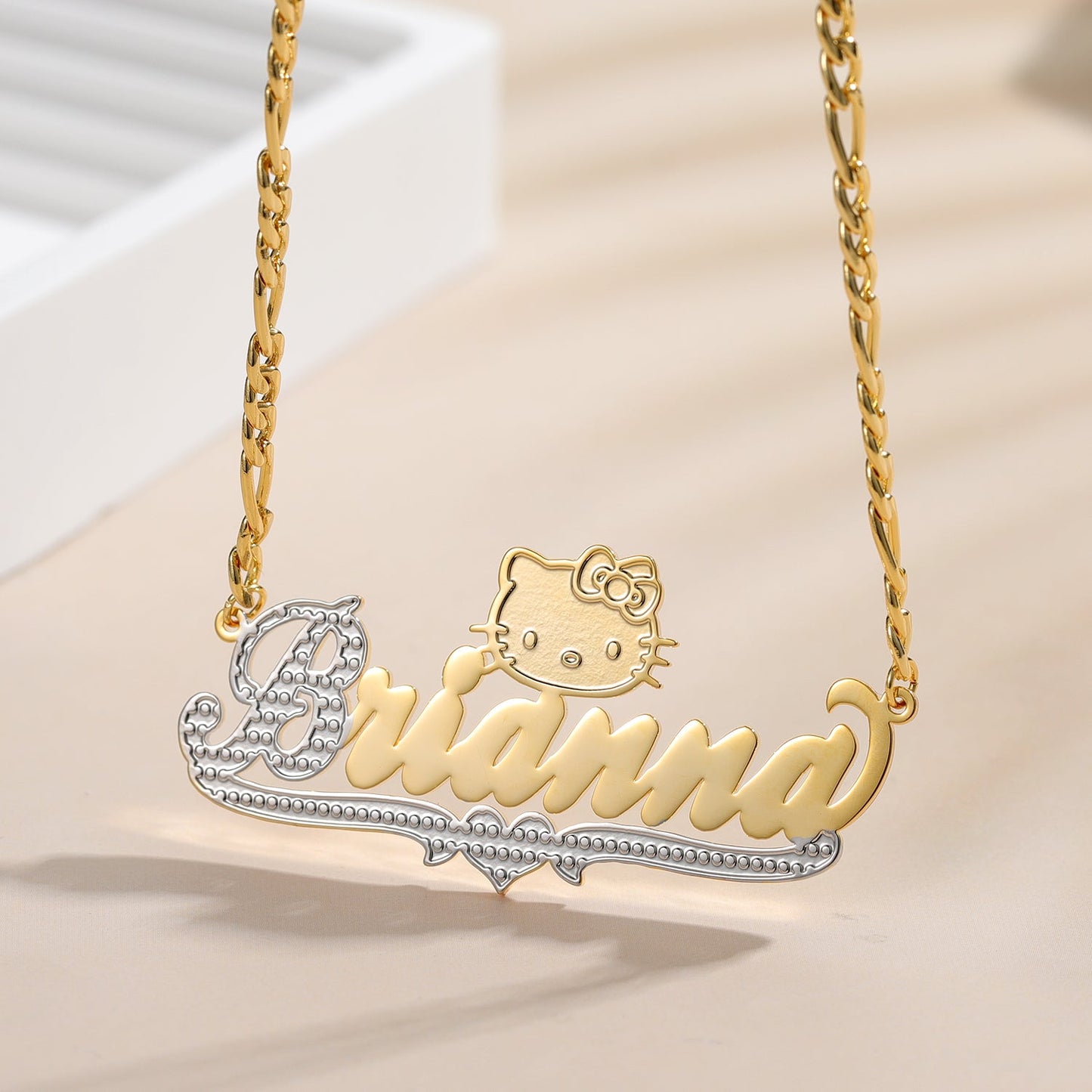 90's Two Tone Hello Kitty Name Necklace