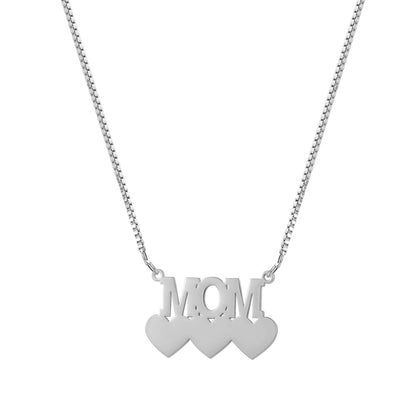 3-Heart Mom Necklace