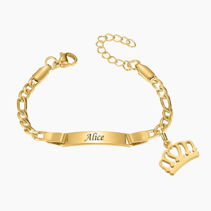 Engraved Kids ID Bracelet With Charm