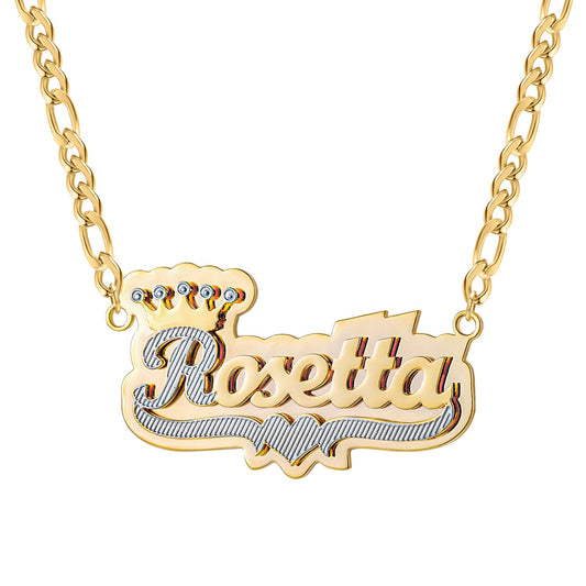 Full Back Crown Name Necklace