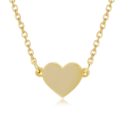 Dainty Heart Necklace Curb Chain