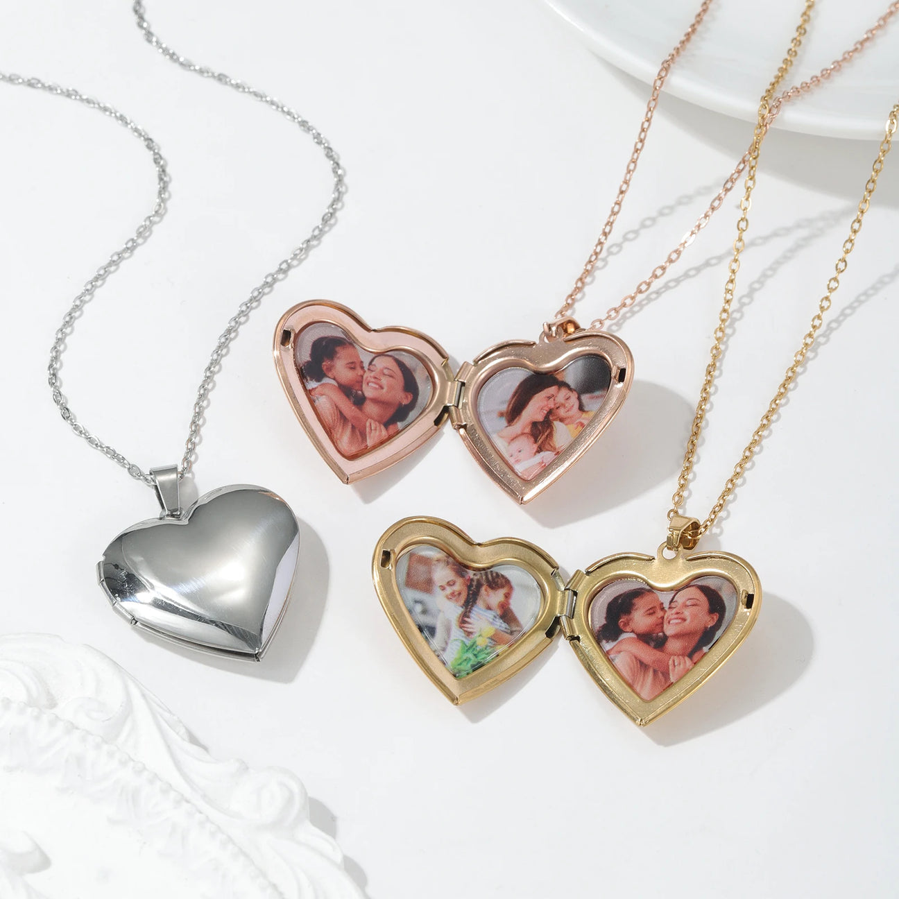 Custom Engraved Photo Heart Locket