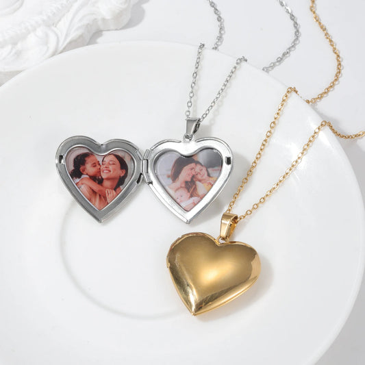 Custom Engraved Photo Heart Locket