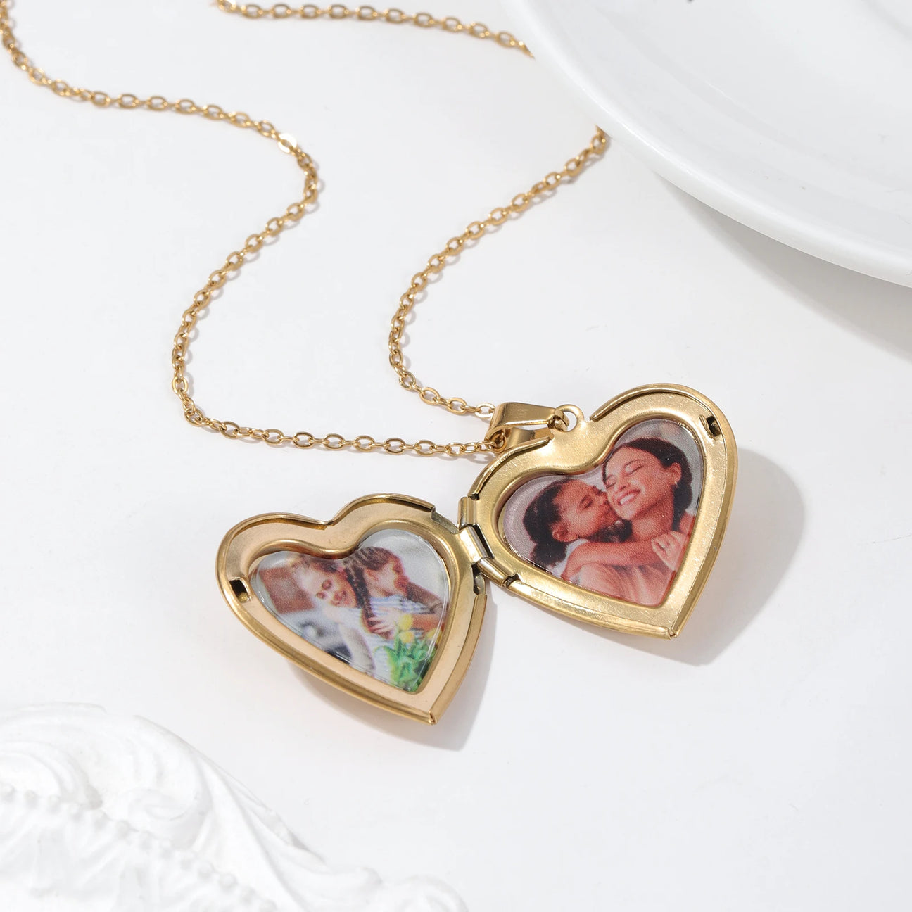 Custom Engraved Photo Heart Locket