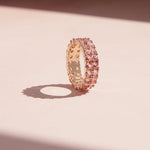 Rose Gold Double Row Infinity Band - Pink