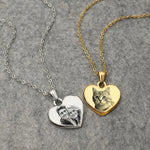 Engraved Heart with Cuban Link Chain