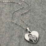 Engraved Heart with Cuban Link Chain