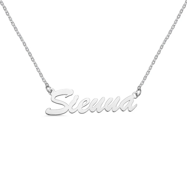 Sienna Style Name Necklace in Sterling Silver