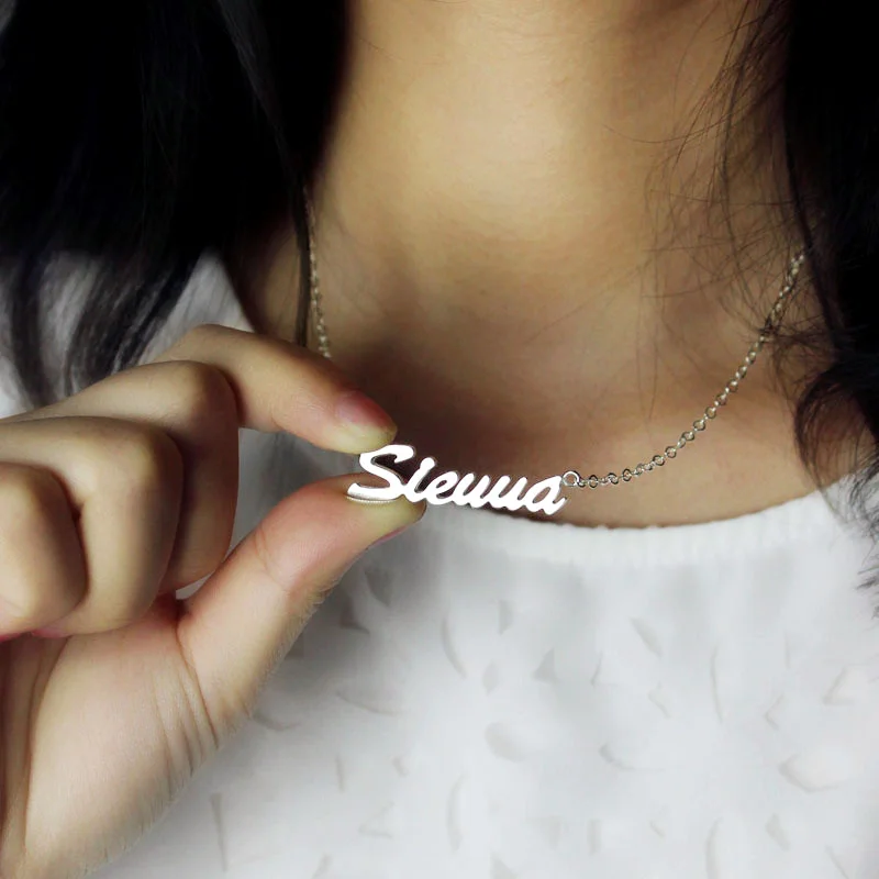 Sienna Style Name Necklace in Sterling Silver