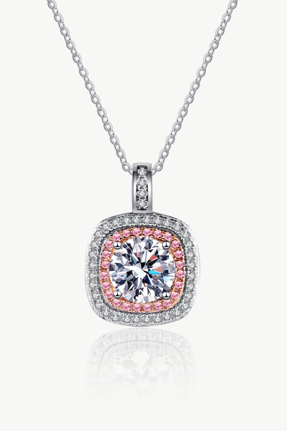 Sweetheart Double Halo Moissanite Necklace