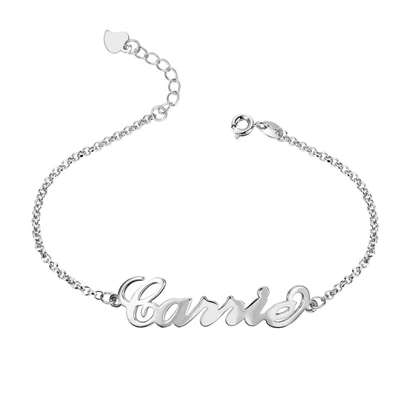 Personalized Name Anklet Sterling Silver 925