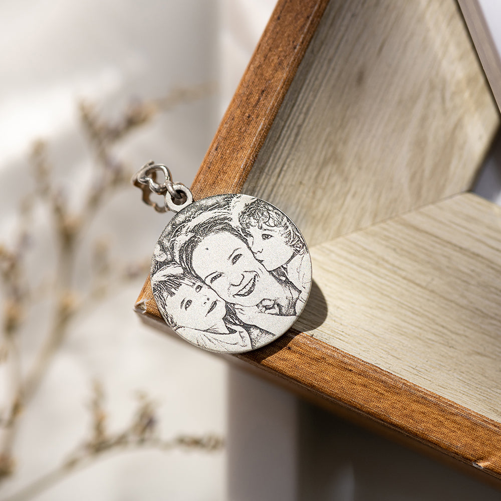 Photo Engraved Sterling Silver Photo Charm