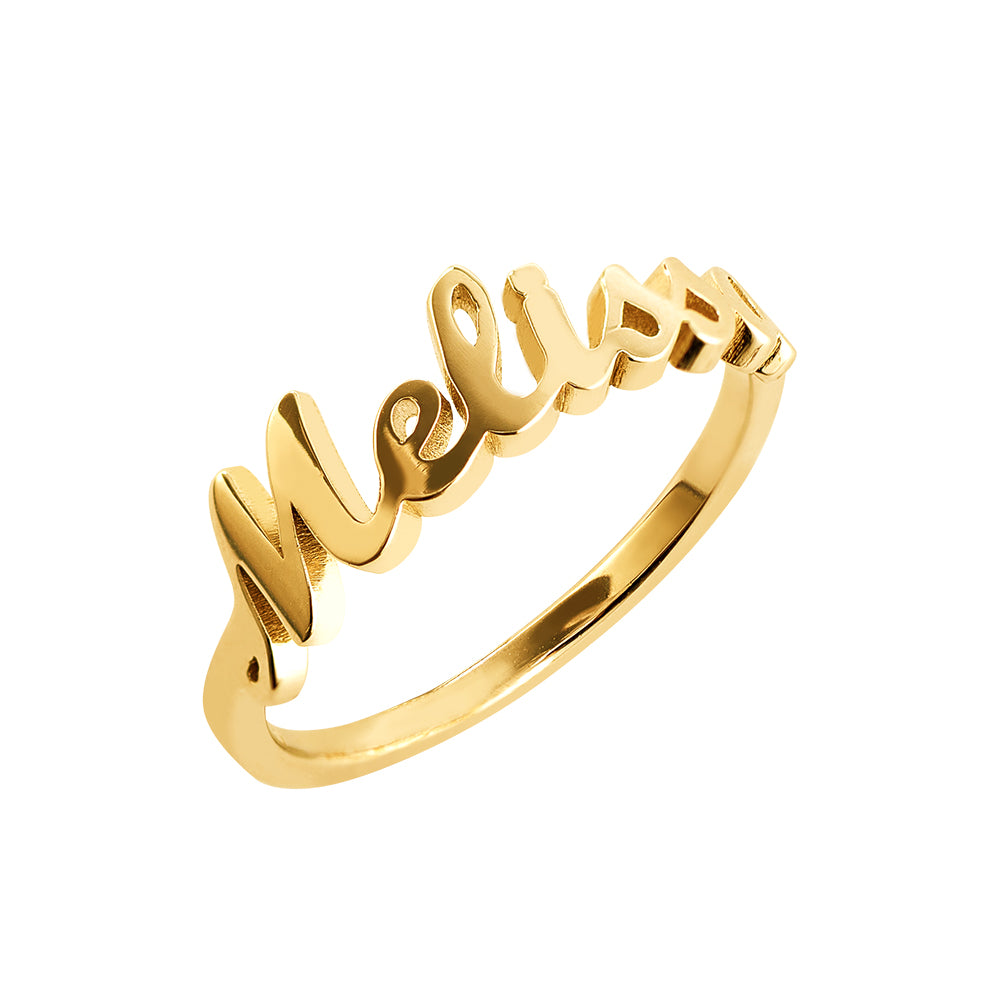 Personalized Single Name Ring in Sterling Silver 925