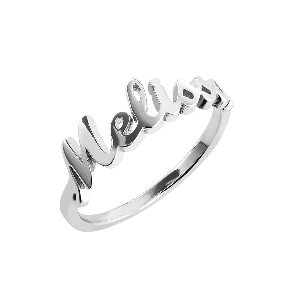Personalized Single Name Ring in Sterling Silver 925