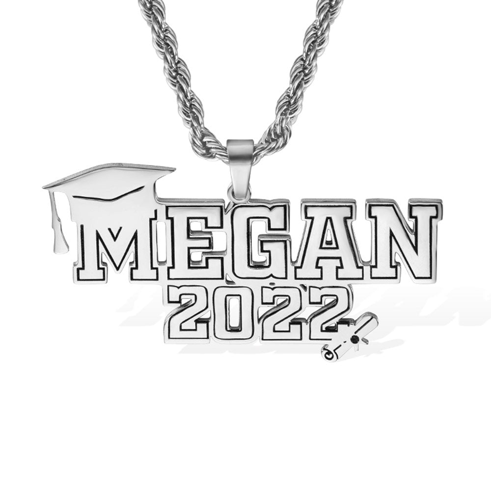 Personalized Class of 2022 Graduation Necklace with Name