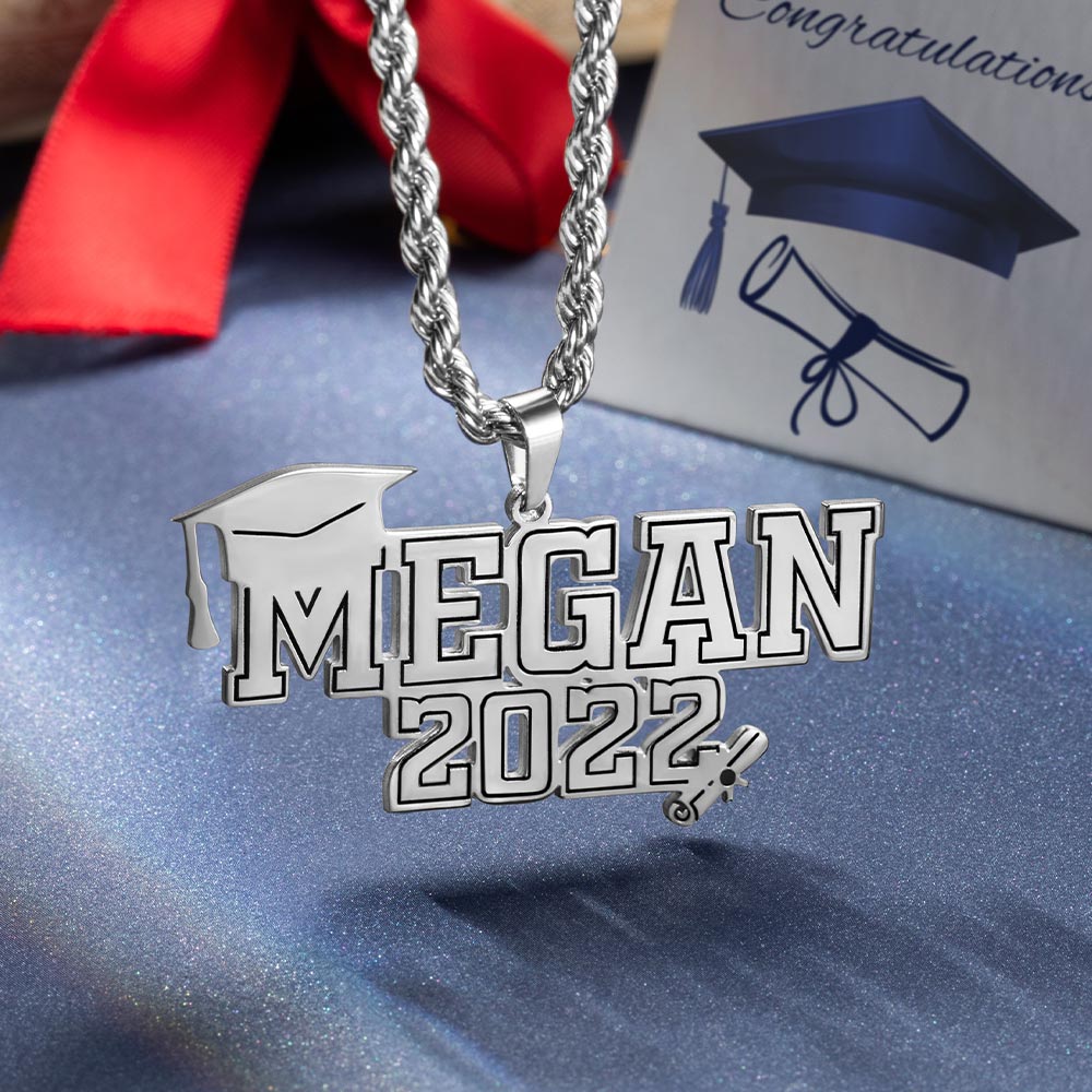 Personalized Class of 2022 Graduation Necklace with Name