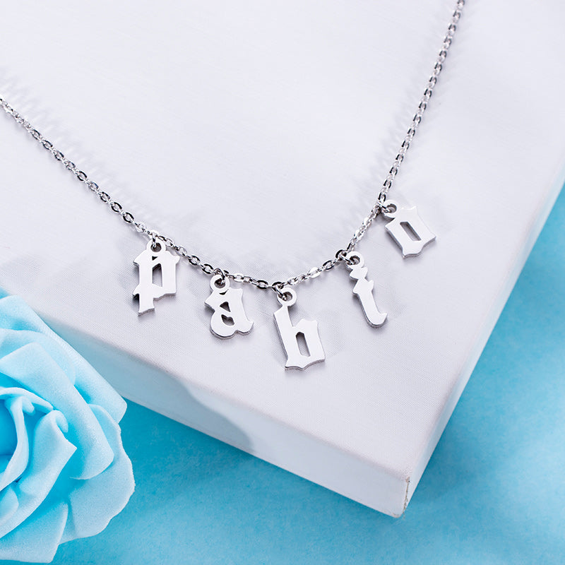 Personalized Letter Choker Necklace Sterling Silver