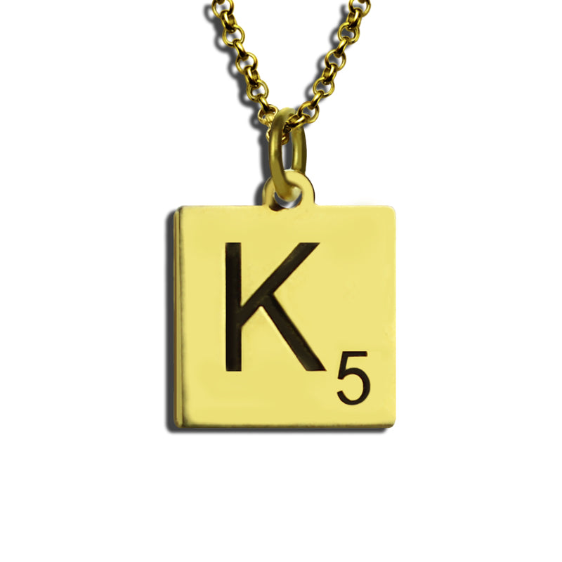 Scrabble Initial Letter Necklace Sterling Silver