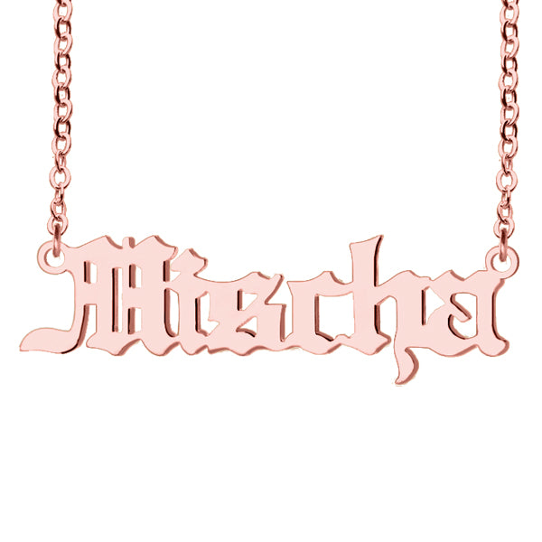 Old English Personalized Necklace Stainless Steel