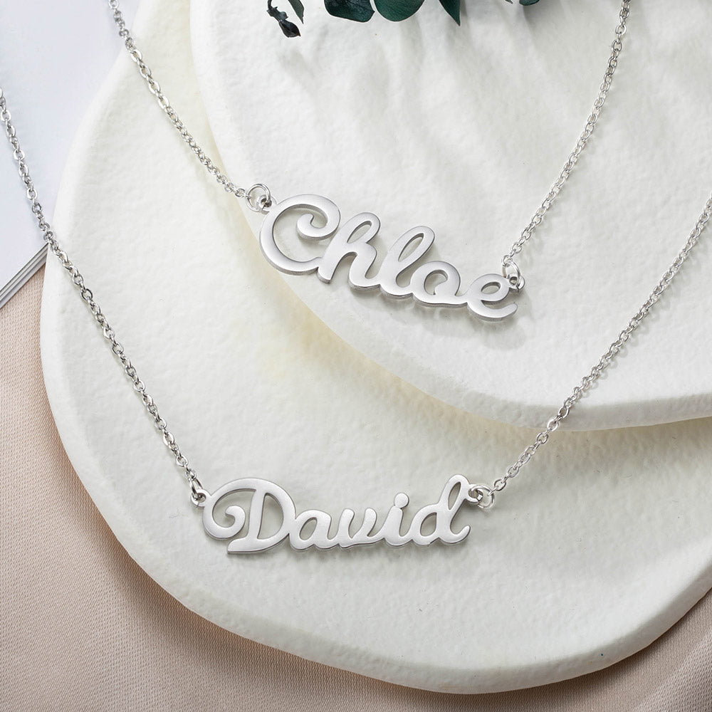 Double Layer Names Necklace In Fade Proof Stainless Steel